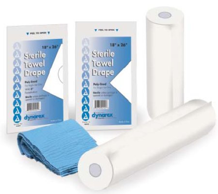 Towel Drape Non-Fenestrated General Purpose 18 W X 26 L Inch Sterile (50/BX 6BX/CS) by Dynarex Corporation  ID 4410
